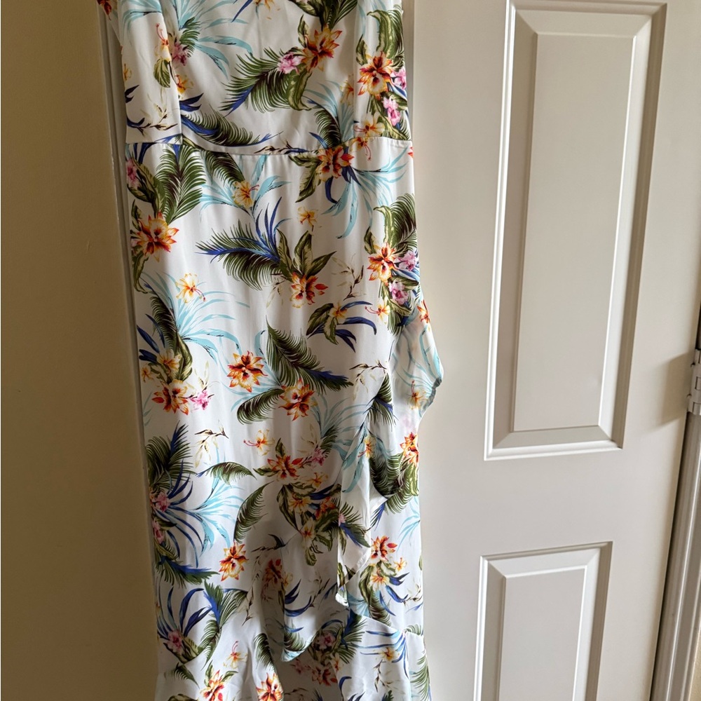 Miami Floral Maxi Dress - White and green f